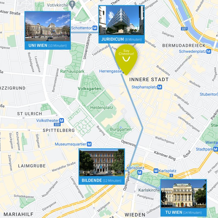 Map for students: invisible braces in Vienna